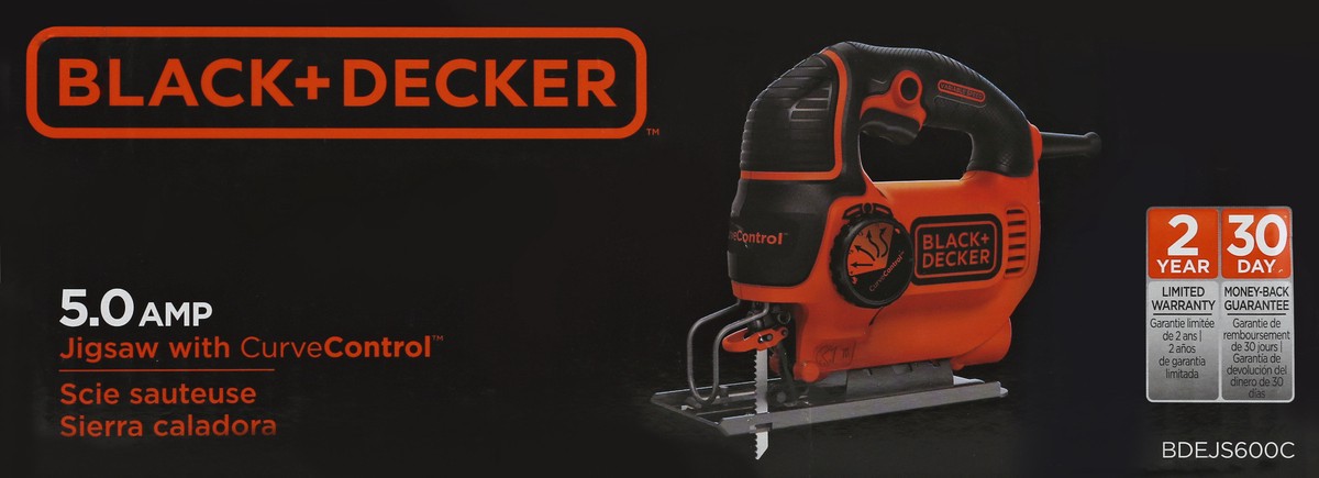 slide 4 of 8, BLACK+DECKER 5A Jigsaw with CurveControl - Orange, 1 ct