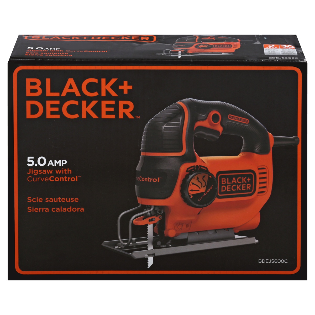 slide 1 of 8, BLACK+DECKER 5A Jigsaw with CurveControl - Orange, 1 ct