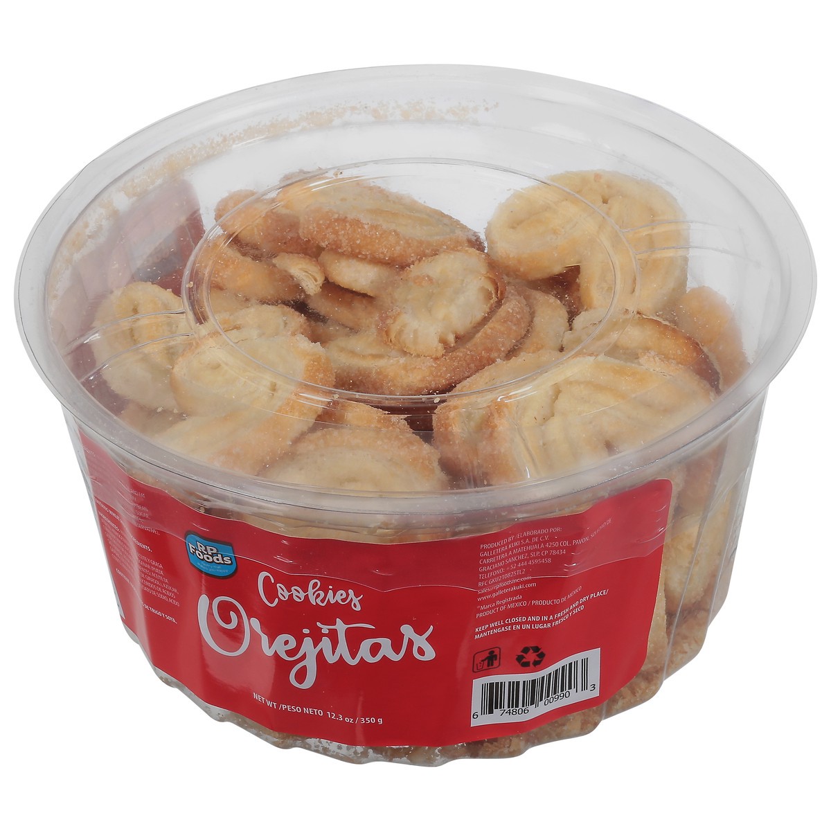 slide 6 of 9, RP Foods Palmiers Cookies 12.3 oz, 12.3 oz