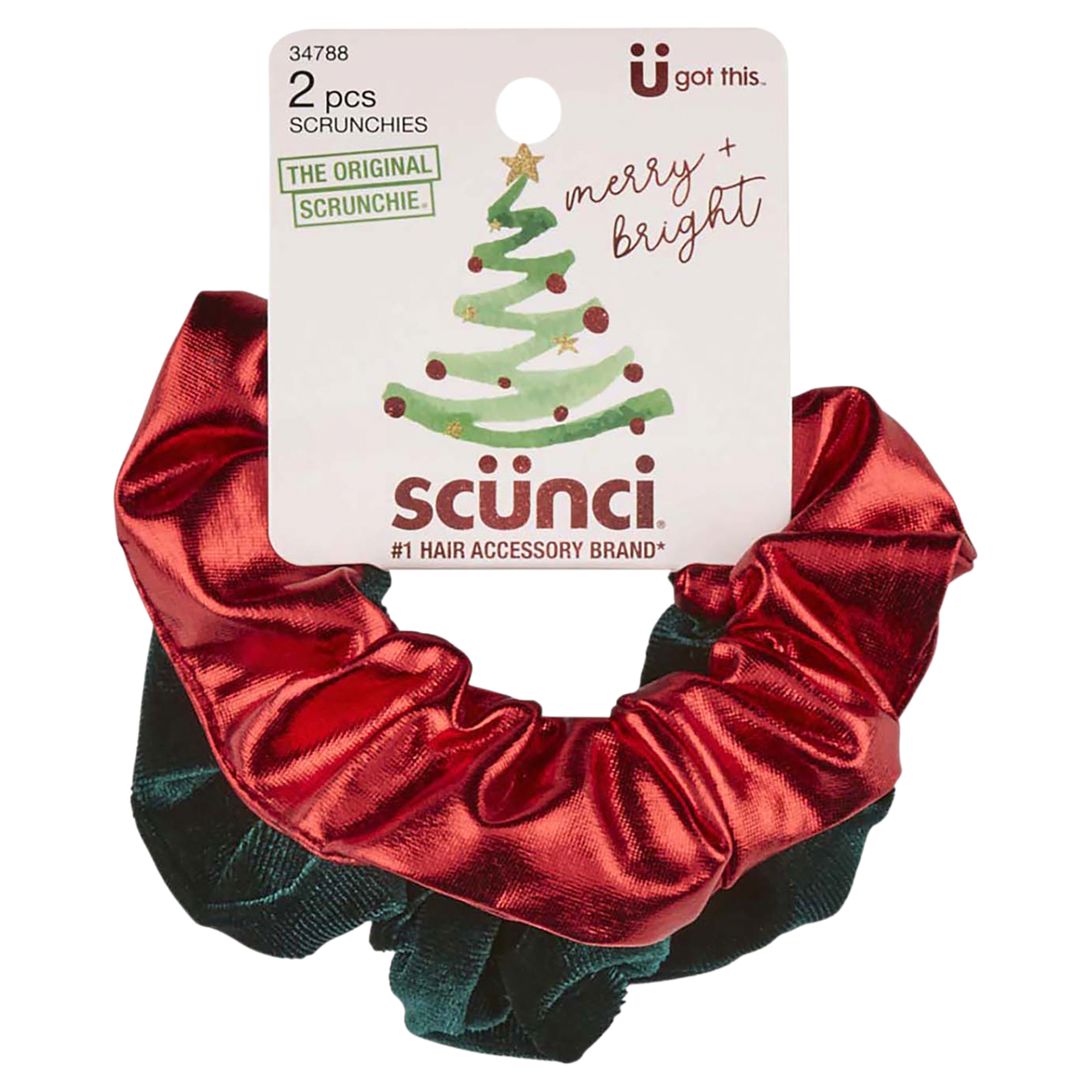 slide 1 of 1, scünci Holiday Twisters Scrunchies, 2 ct