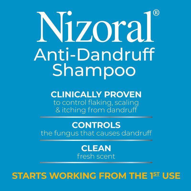 slide 9 of 9, Nizoral Anti Dandruff Shampoo with 1% Ketoconazole, Clean Fresh Scent - 7 fl oz, 7 fl oz