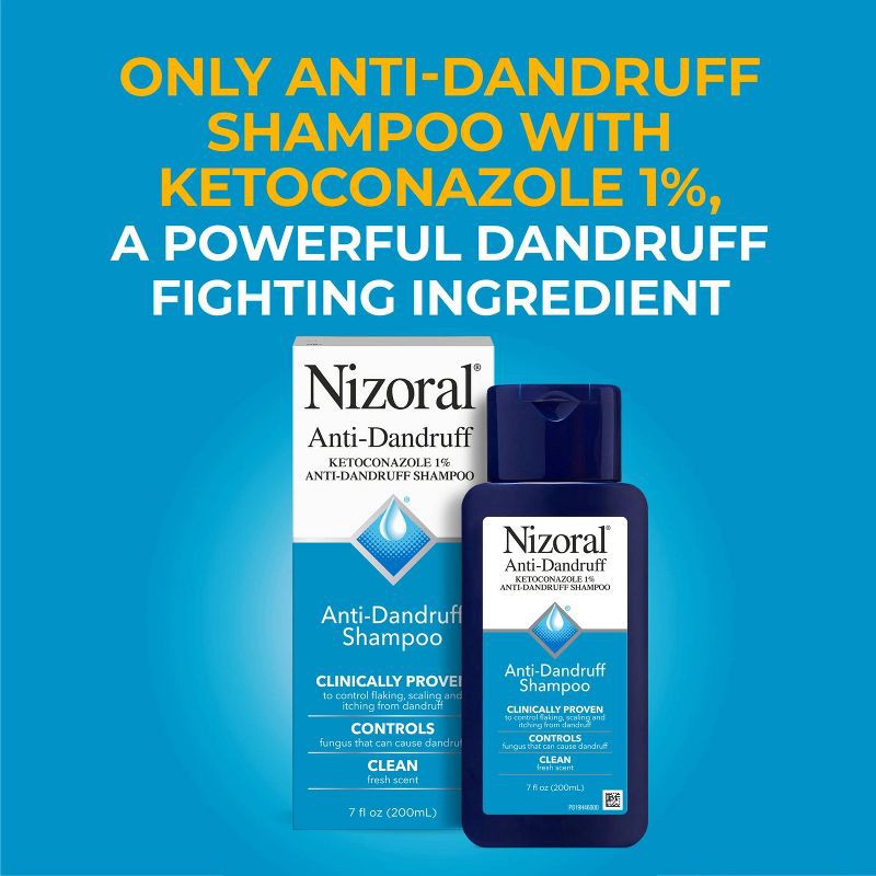 slide 3 of 9, Nizoral Anti Dandruff Shampoo with 1% Ketoconazole, Clean Fresh Scent - 7 fl oz, 7 fl oz