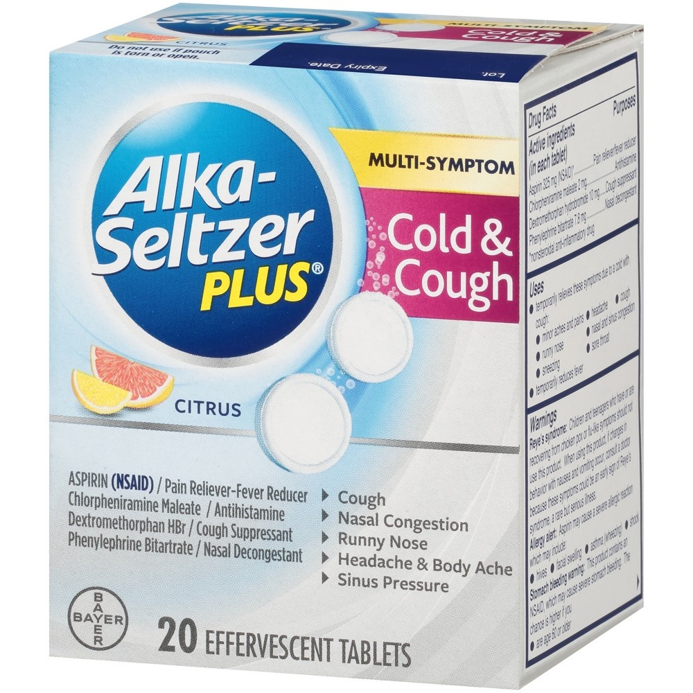 slide 4 of 4, Alka-Seltzer Plus Cold Cough Medicine, 20 ct