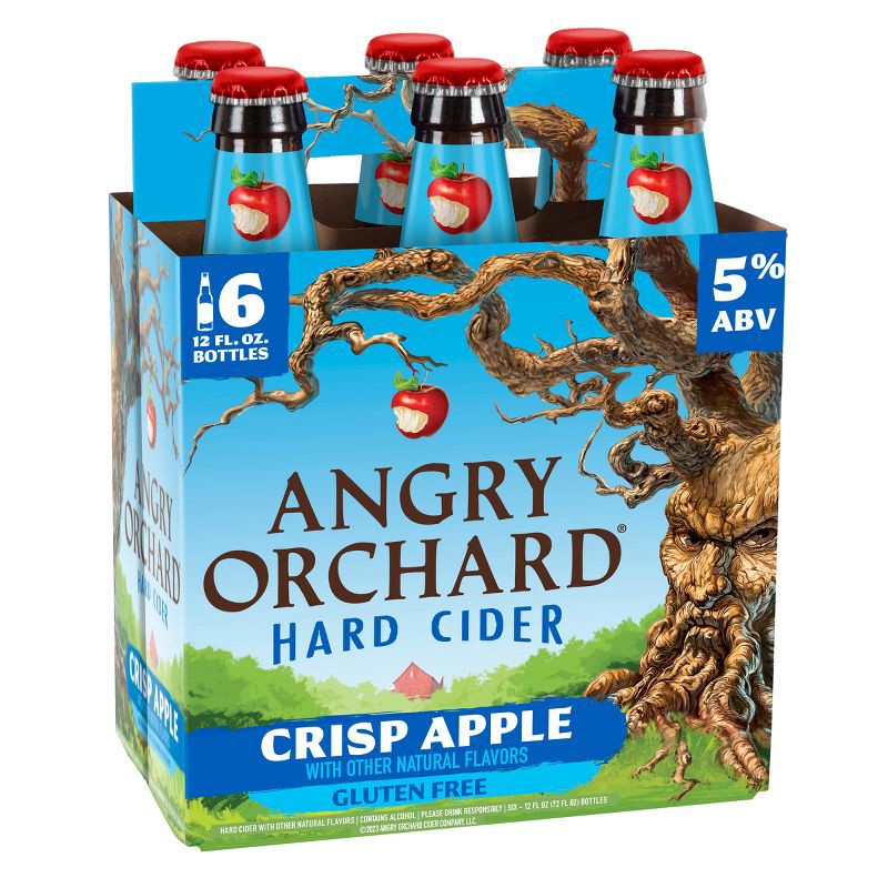 slide 4 of 8, Angry Orchard Crisp Apple Hard Cider - 6pk/12 fl oz Bottles, 6 ct; 12 fl oz