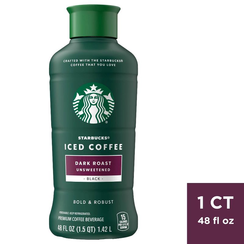 slide 1 of 3, Starbucks Discoveries Starbucks Unsweetened Dark Roast Iced Coffee - 48 fl oz, 48 fl oz