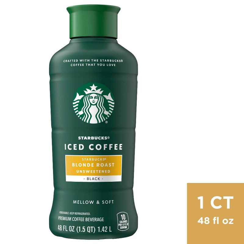 slide 1 of 3, Starbucks Discoveries Starbucks Unsweetened Blonde Roast Iced Coffee - 48 fl oz, 48 fl oz