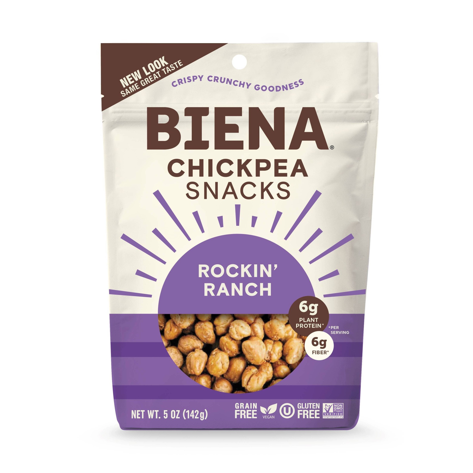 slide 1 of 4, Biena Rockin' Ranch Roasted Chickpeas, 5 oz