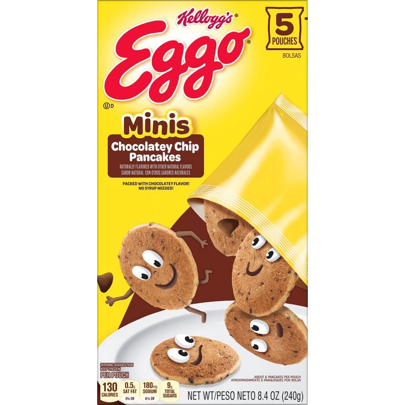 slide 3 of 5, Eggo Bites Pouches Chocolatey Chip Frozen Pancakes - 8.4oz/5ct, 8.4 oz, 5 ct