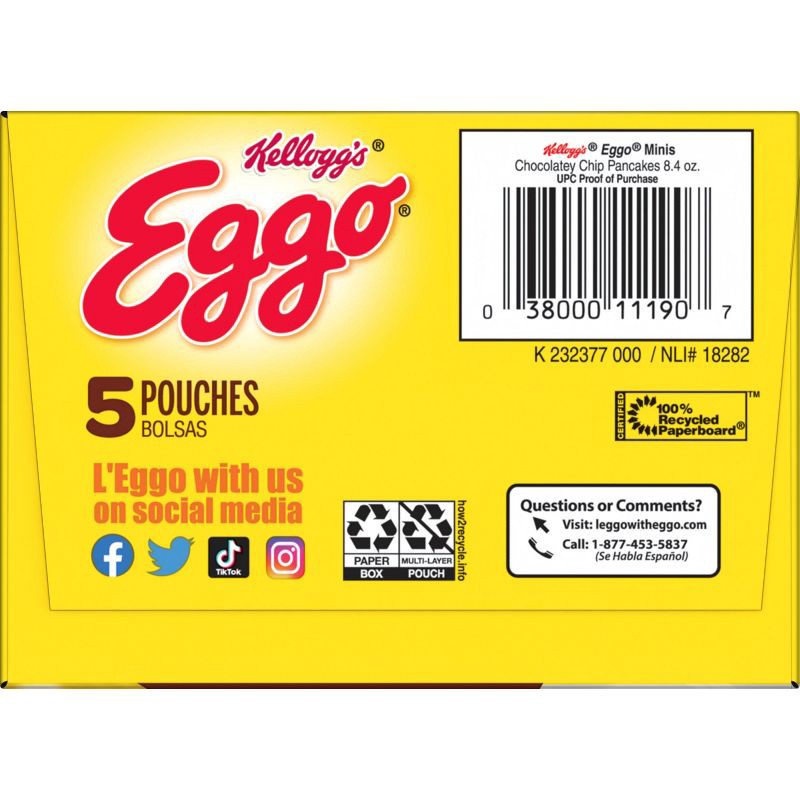 slide 5 of 5, Eggo Bites Pouches Chocolatey Chip Frozen Pancakes - 8.4oz/5ct, 8.4 oz, 5 ct