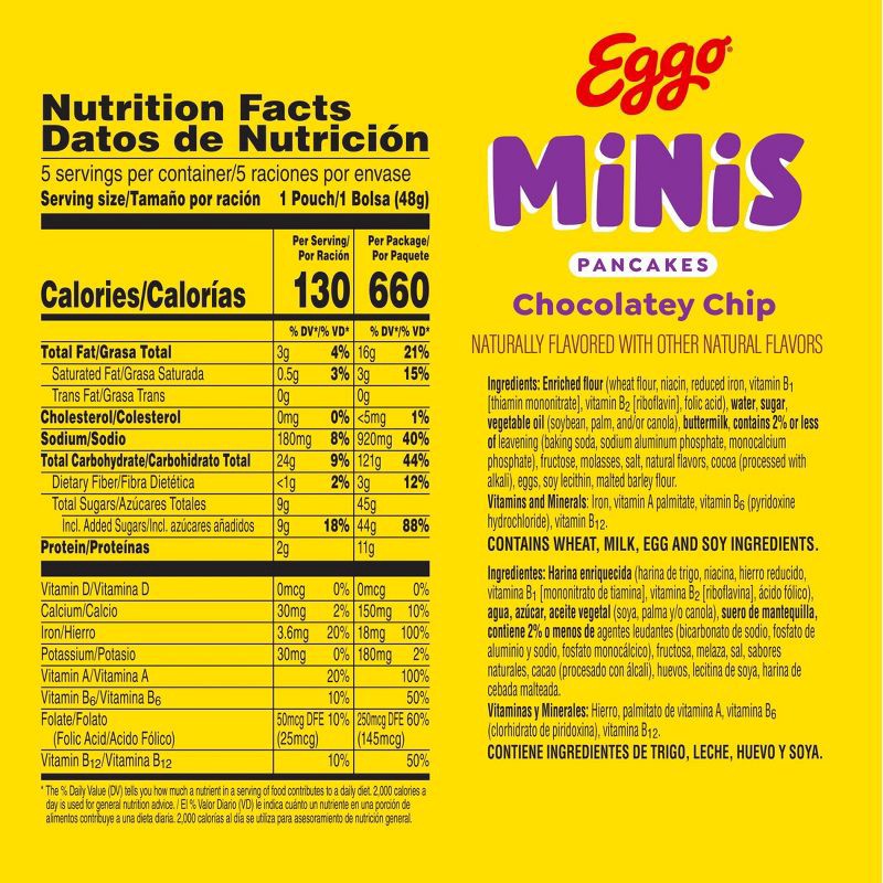 slide 6 of 11, Eggo Minis Frozen Pancake Bites Chocolatey Chip - 8.4oz/5ct, 8.4 oz, 5 ct