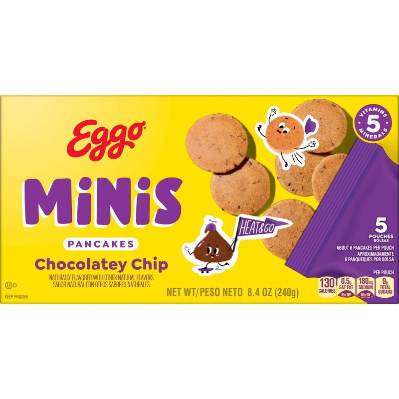 slide 8 of 11, Eggo Minis Frozen Pancake Bites Chocolatey Chip - 8.4oz/5ct, 8.4 oz, 5 ct