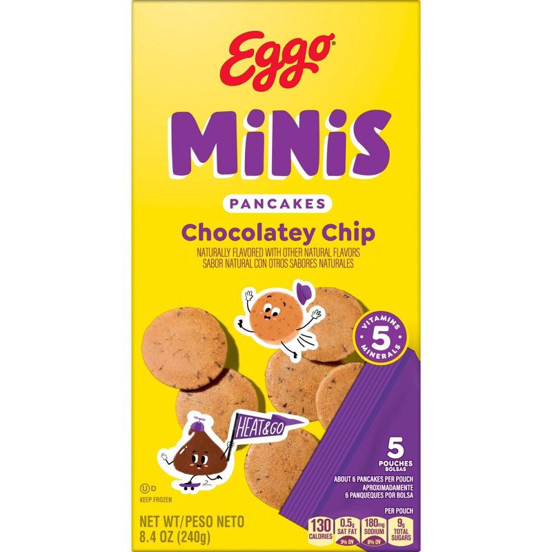 slide 9 of 11, Eggo Minis Frozen Pancake Bites Chocolatey Chip - 8.4oz/5ct, 8.4 oz, 5 ct