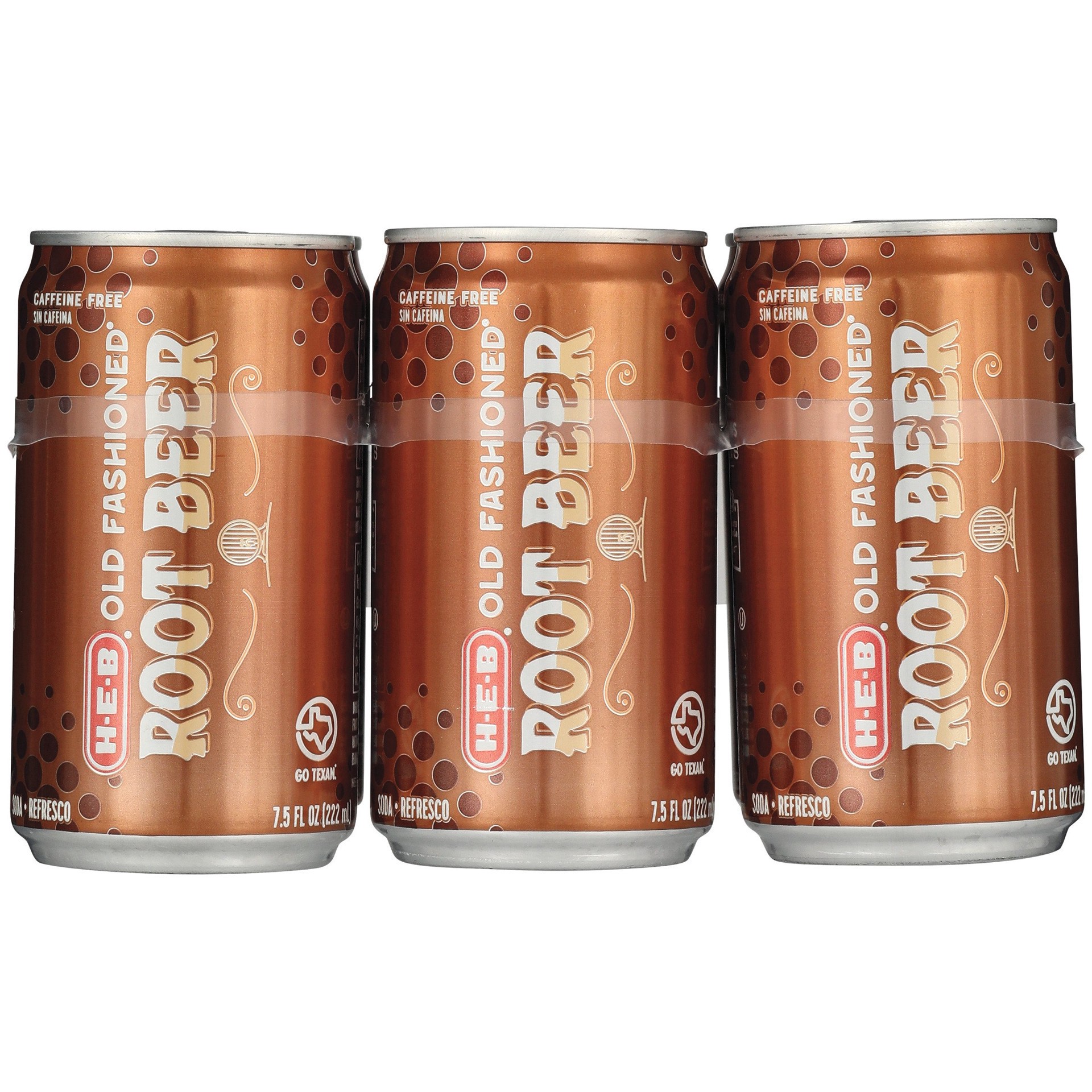 slide 1 of 1, H-E-B Old Fashioned Root Beer Soda 6 pk Mini Cans, 6 ct