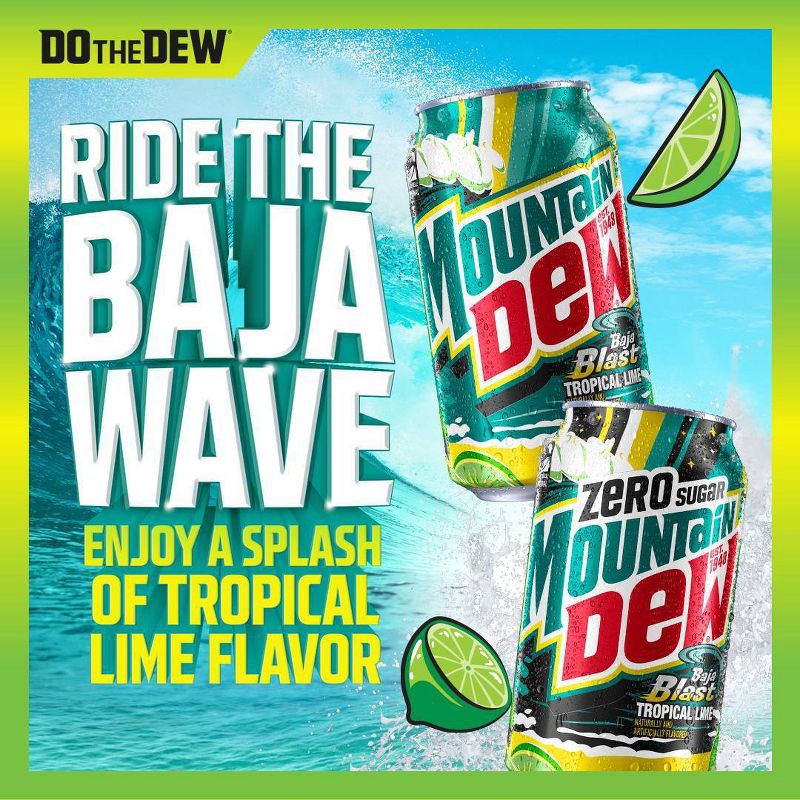 slide 7 of 9, Mtn Dew Mountain Dew Baja Blast - 12pk/12 fl oz Cans, 12 ct; 12 fl oz