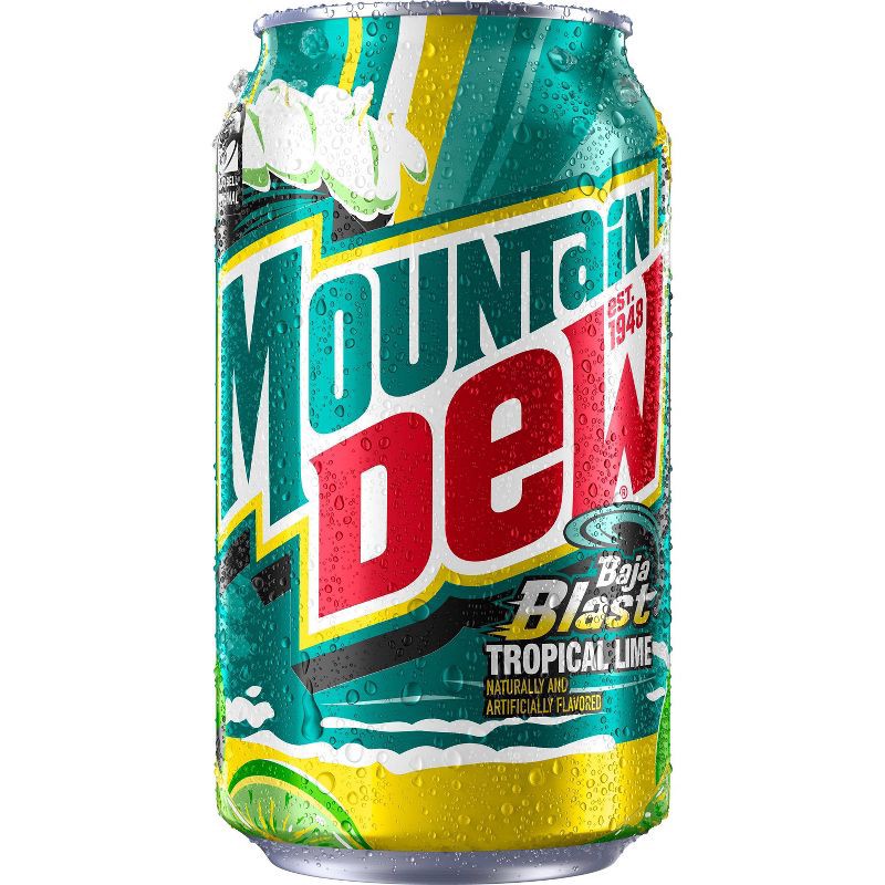 slide 2 of 9, Mtn Dew Mountain Dew Baja Blast - 12pk/12 fl oz Cans, 12 ct; 12 fl oz