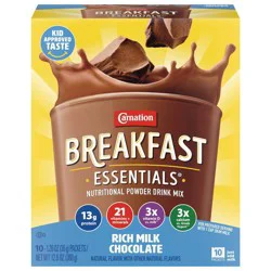 Carnation Breakfast Essentials Powder Drink Mix Packets Rich Milk Chocolate - 12.6oz/10ct