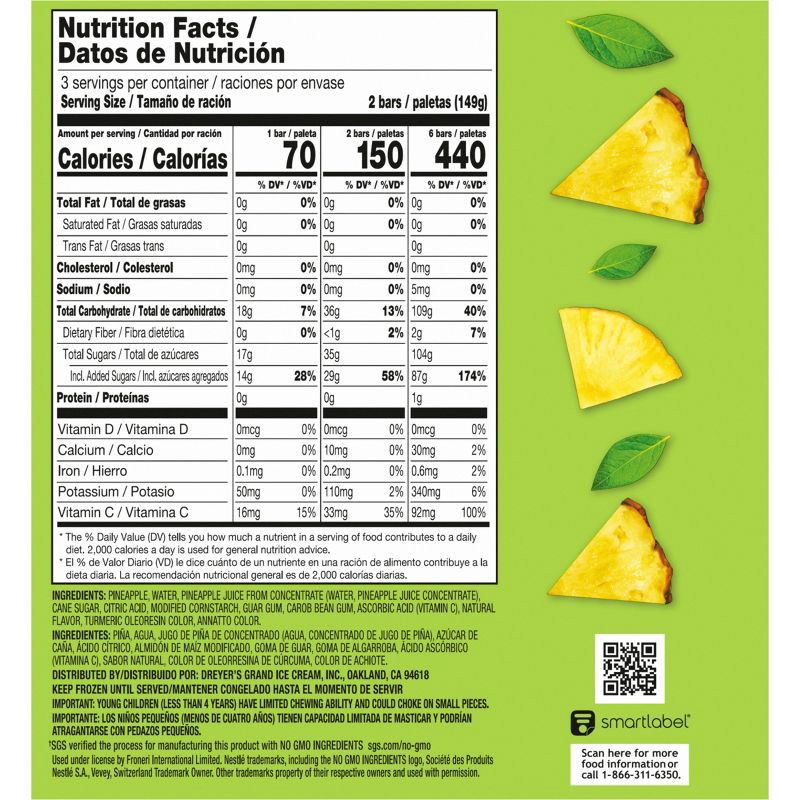 slide 3 of 14, Outshine Pineapple Frozen Fruit Bar - 6ct, 6 ct