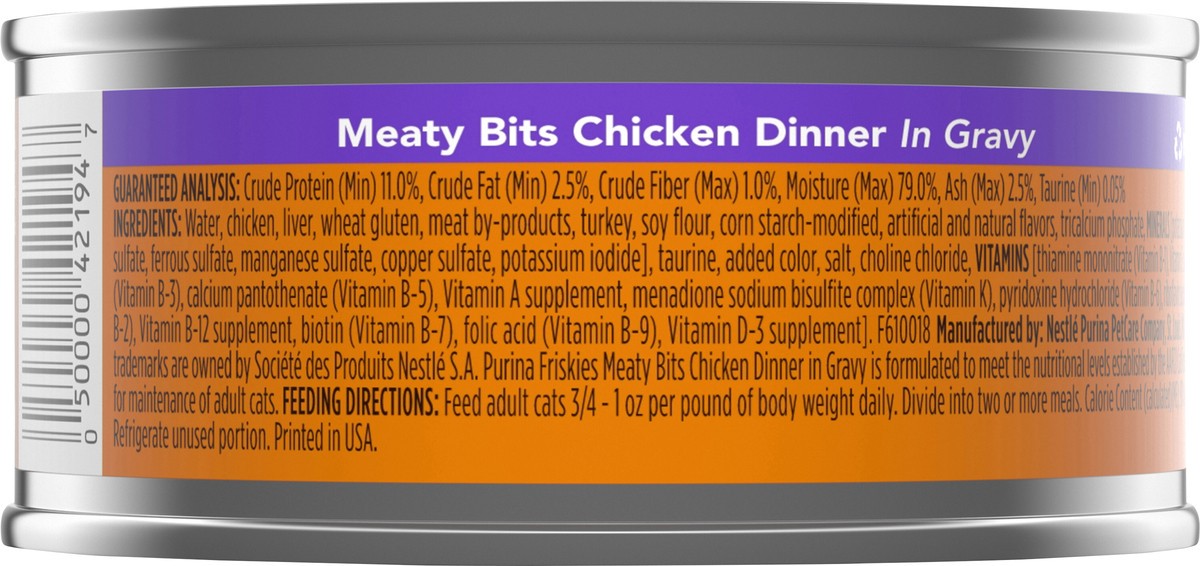 slide 2 of 7, Friskies Purina Friskies Gravy Wet Cat Food, Meaty Bits Chicken Dinner, 5.5 oz