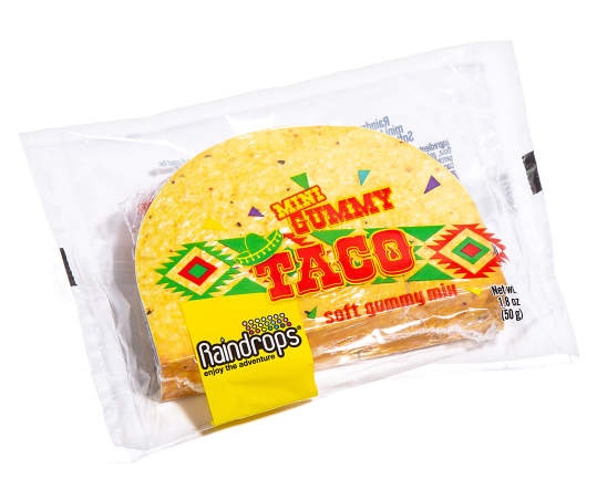 slide 1 of 1, Raindrops Mini Gummy Taco, 1.8 Oz., 1.8 oz