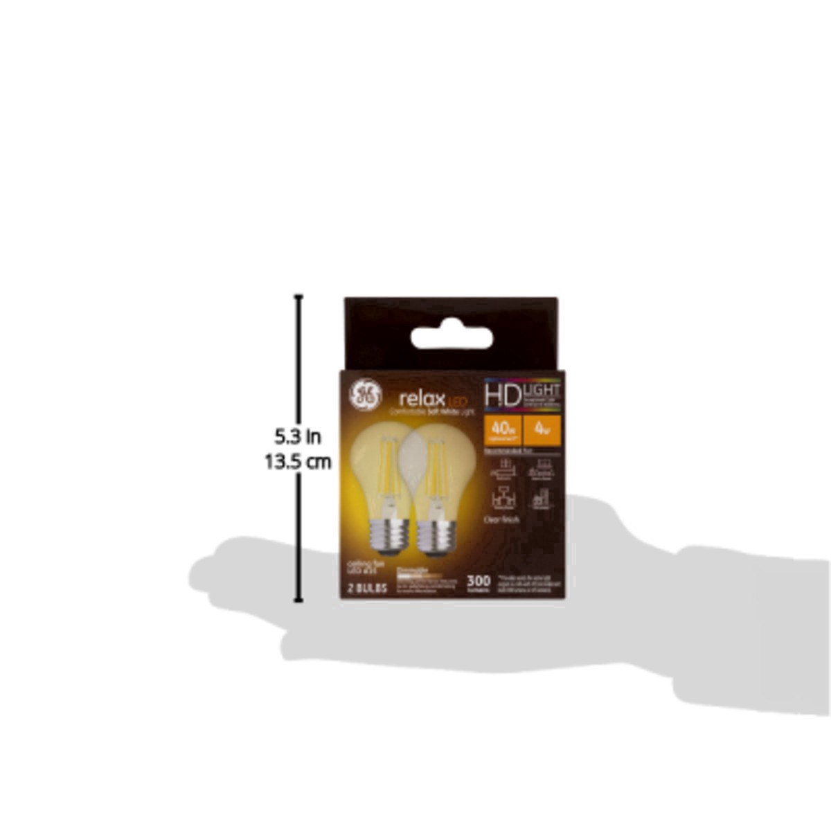 slide 14 of 30, GE 4-Watt Relax HD Clear Soft White A15 Light Bulbs, 2-Pack, 1 ct