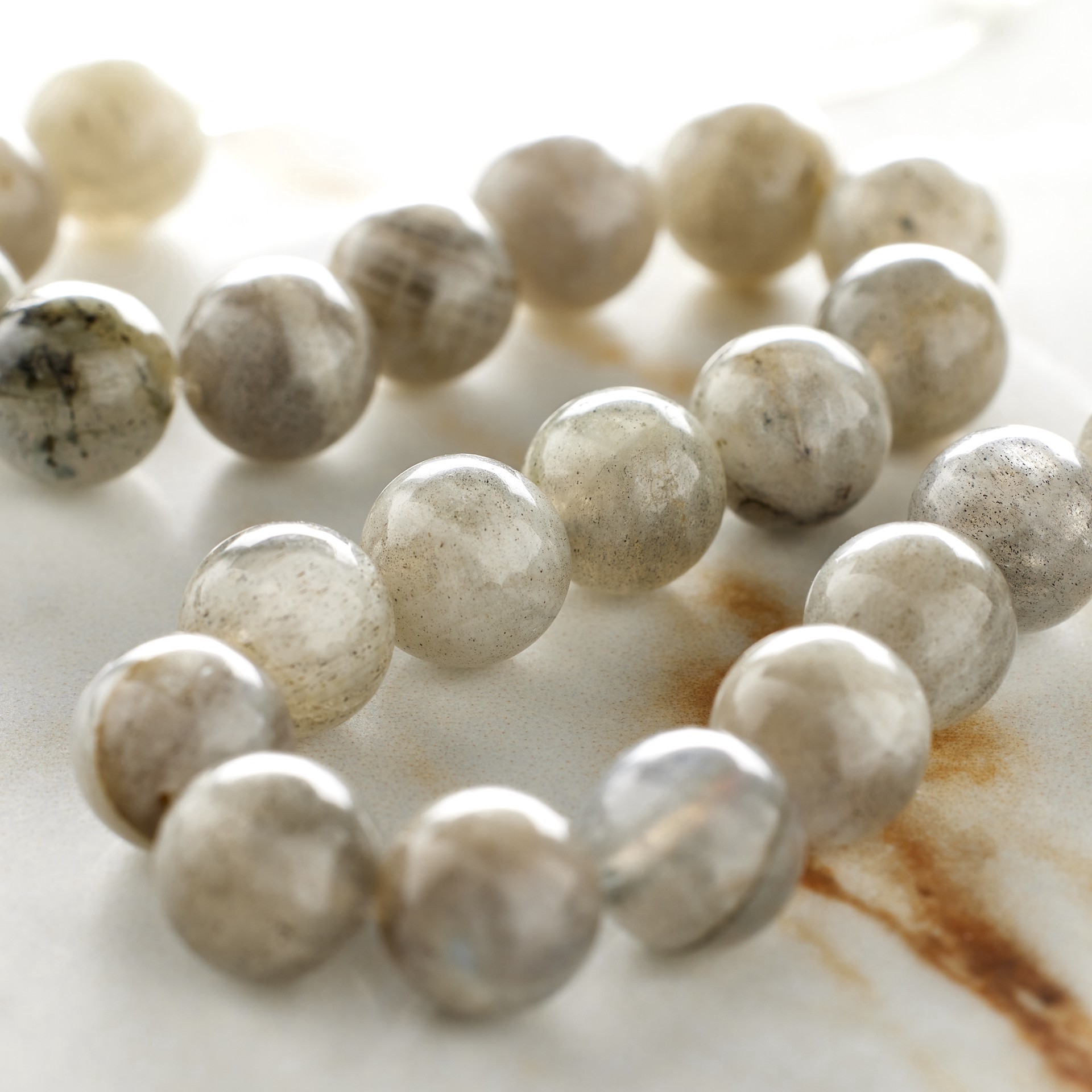 slide 2 of 3, Earth Tone Labradorite Round Beads, 8mm By Bead Landing, 8mm