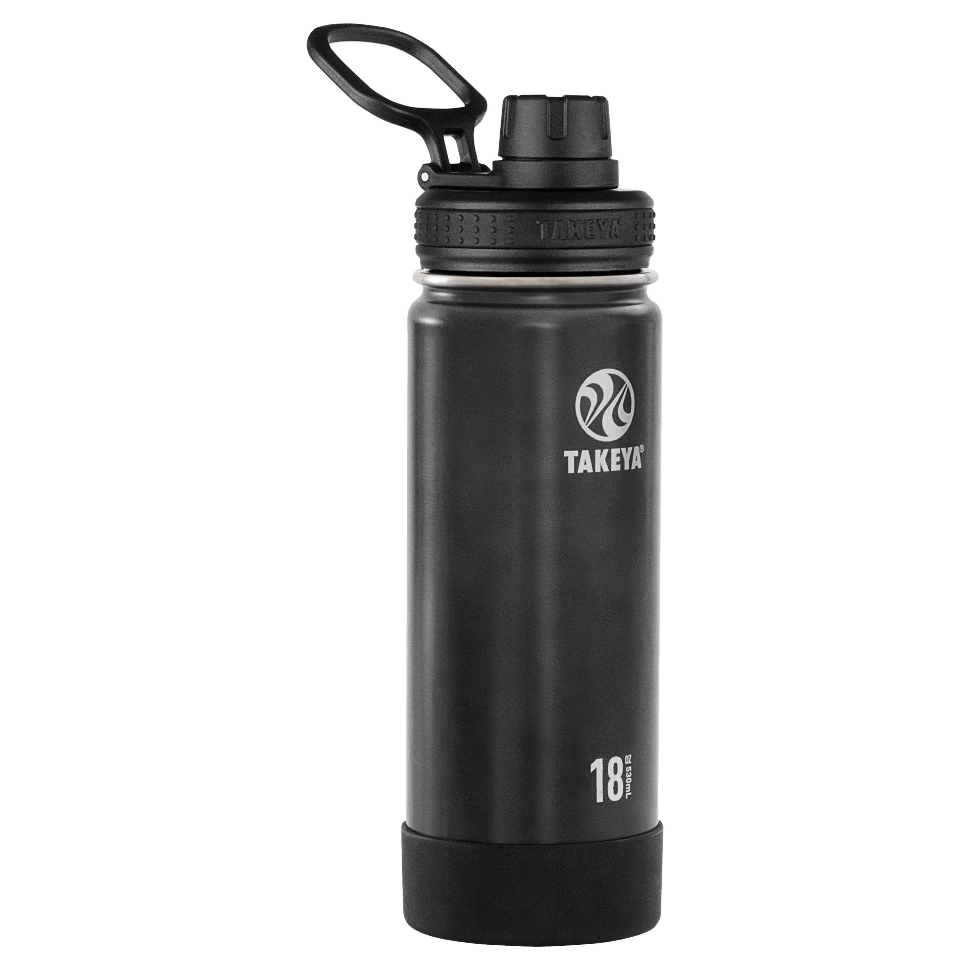 slide 1 of 4, Takeya 18oz Actives Insulated Stainless Steel Water Bottle with Spout Lid - Slate, 1 ct