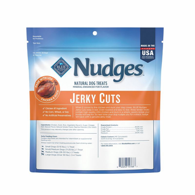 slide 2 of 10, Blue Buffalo Nudges with Duck and Chicken Jerky Cuts Natural Dog Treats - 16oz, 16 oz
