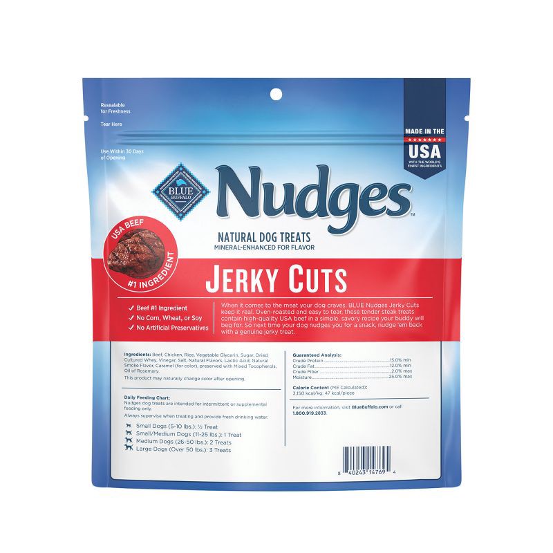 slide 2 of 10, Blue Buffalo Nudges Jerky Cuts Natural Dog Treats with Beef - 16oz, 16 oz
