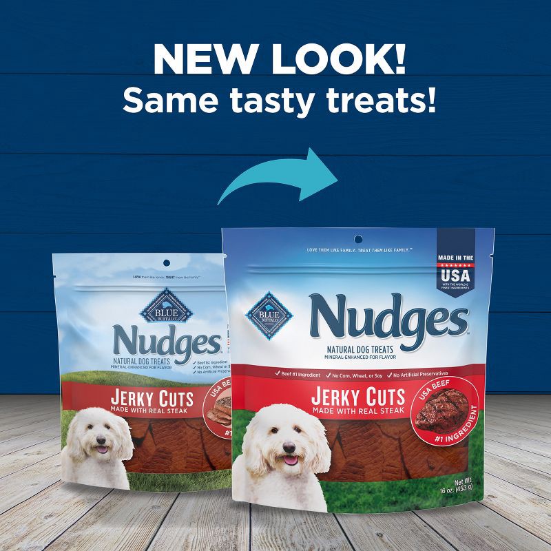 slide 10 of 10, Blue Buffalo Nudges Jerky Cuts Natural Dog Treats with Beef - 16oz, 16 oz