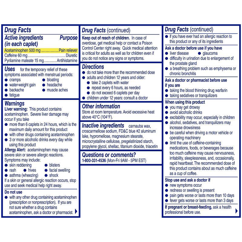 slide 6 of 6, Midol Menstrual Symptom Relief Tablets - Acetaminophen - 40ct, 40 ct