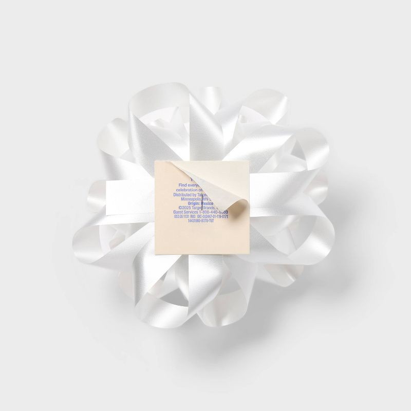 slide 3 of 3, 6" Large White Gift Bow - Spritz™, 1 ct