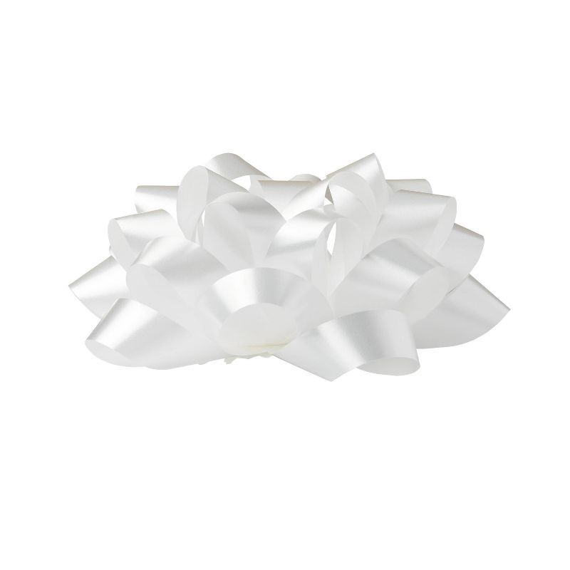 slide 3 of 3, 6" Large White Gift Bow - Spritz™: Giant Present Bow for Gift Wrapping, Baby Shower, Easter, All Occasions, 1 ct