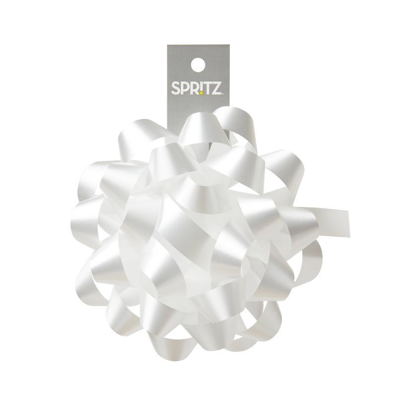 slide 1 of 3, 6" Large White Gift Bow - Spritz™, 1 ct