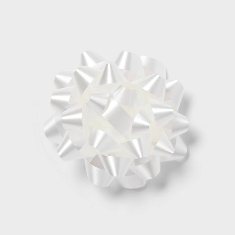 slide 1 of 3, 6" Large White Gift Bow - Spritz™, 1 ct