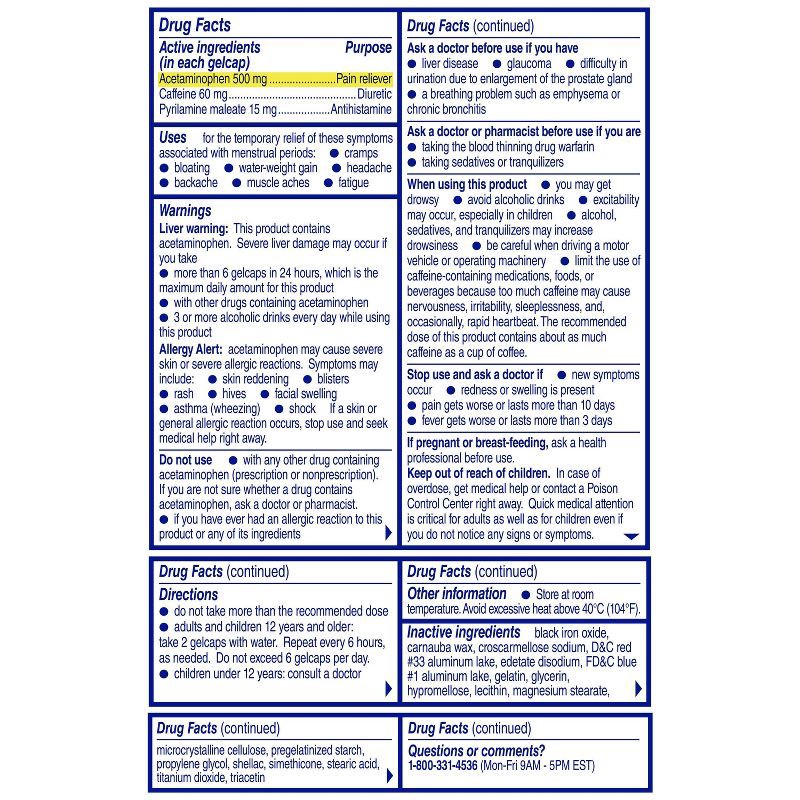 slide 6 of 6, Midol Complete Menstrual Relief Maximum Strength Multi-Symptom Relief Gelcaps - Acetaminophen - 24ct, 24 ct