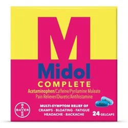 Midol Complete Menstrual Relief Maximum Strength Multi-Symptom Relief Gelcaps - Acetaminophen - 24ct