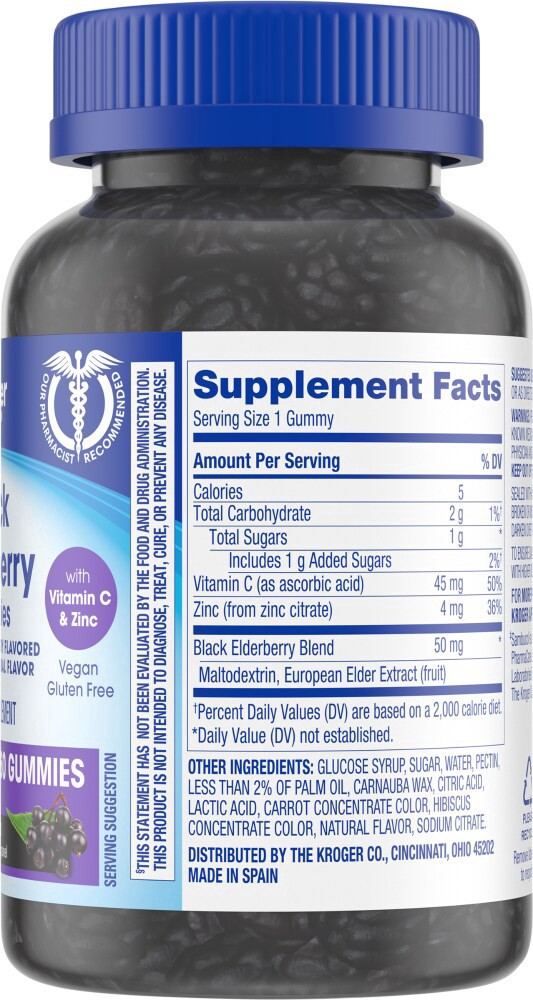 slide 2 of 4, Kroger Sambucus Elderberry Gummy, 60 ct