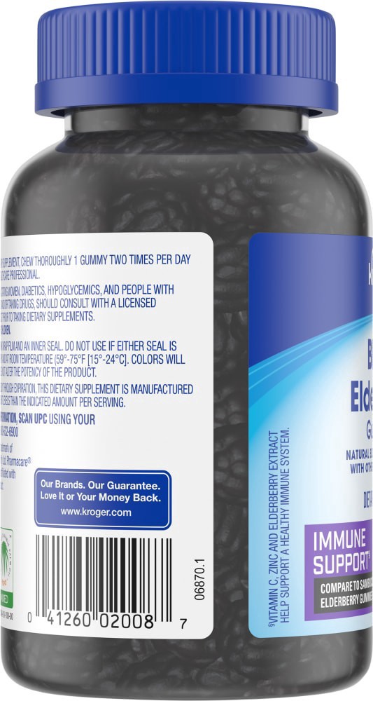 slide 3 of 4, Kroger Sambucus Elderberry Gummy, 60 ct