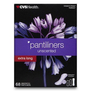 slide 1 of 1, CVS Health Pantiliners Unscented Super Absorbent Care Extra Long, 68 ct
