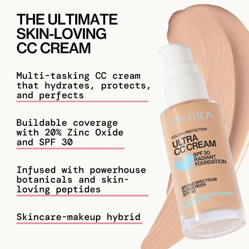 slide 2 of 9, Pacifica Ultra CC Cream Radiant Foundation - Warm/Light - 1 fl oz, 1 fl oz