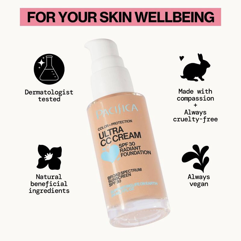 slide 6 of 9, Pacifica Ultra CC Cream Radiant Foundation - Warm/Light - 1 fl oz, 1 fl oz