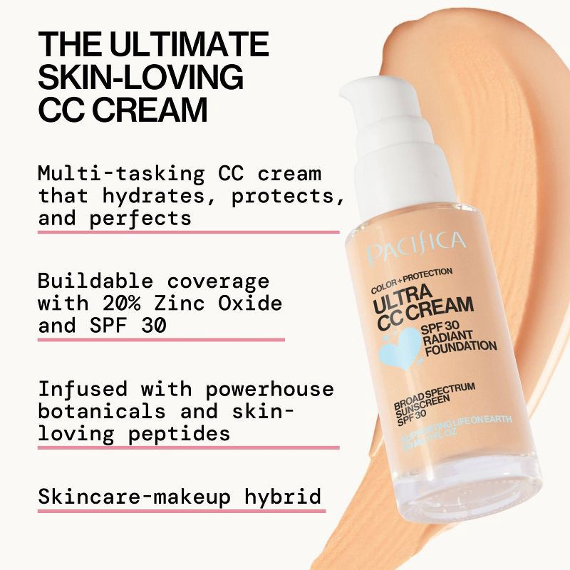 slide 2 of 9, Pacifica Ultra CC Cream Radiant Foundation - Natural/Medium - 1 fl oz, 1 fl oz