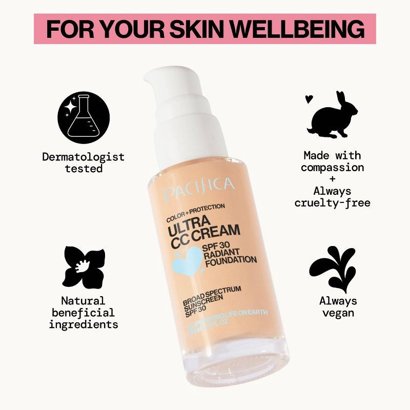 slide 6 of 9, Pacifica Ultra CC Cream Radiant Foundation - Natural/Medium - 1 fl oz, 1 fl oz