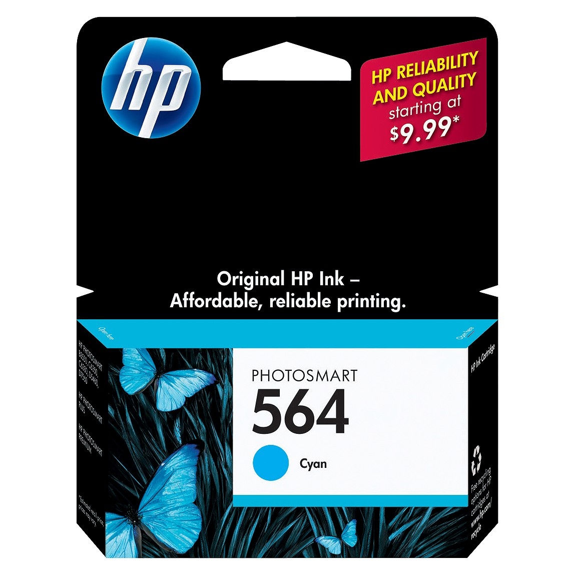 slide 1 of 4, HP Inc. HP 564 Photosmart Single Ink Cartridge - Cyan (CB318WN#140), 1 ct