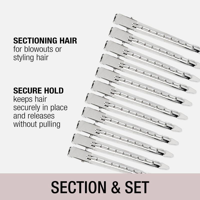 slide 3 of 5, Conair Metal Sectioning Clips - Value Pack - All Hair - 12pcs, 12 ct