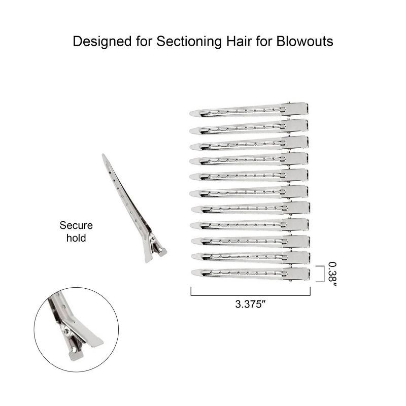 slide 4 of 4, Conair Metal Sectioning Clips - Value Pack - All Hair - 12pcs, 12 ct