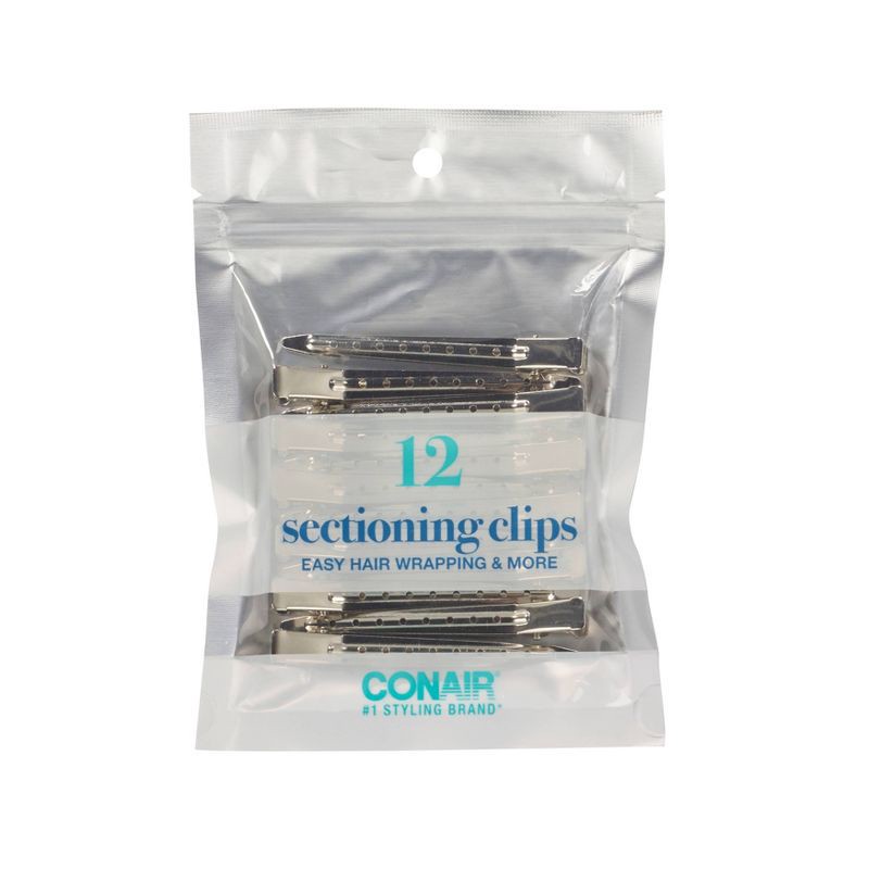 slide 1 of 3, Conair Metal Sectioning Clips - Value Pack - All Hair - 12pcs, 12 ct