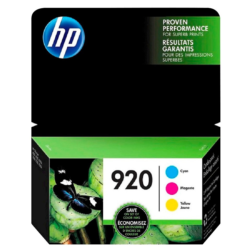 slide 1 of 1, HP Inc. HP 920 C/M/Y 3pk Ink Cartridges - Cyan, Magenta, Yellow (N9H55FN#140), 1 ct