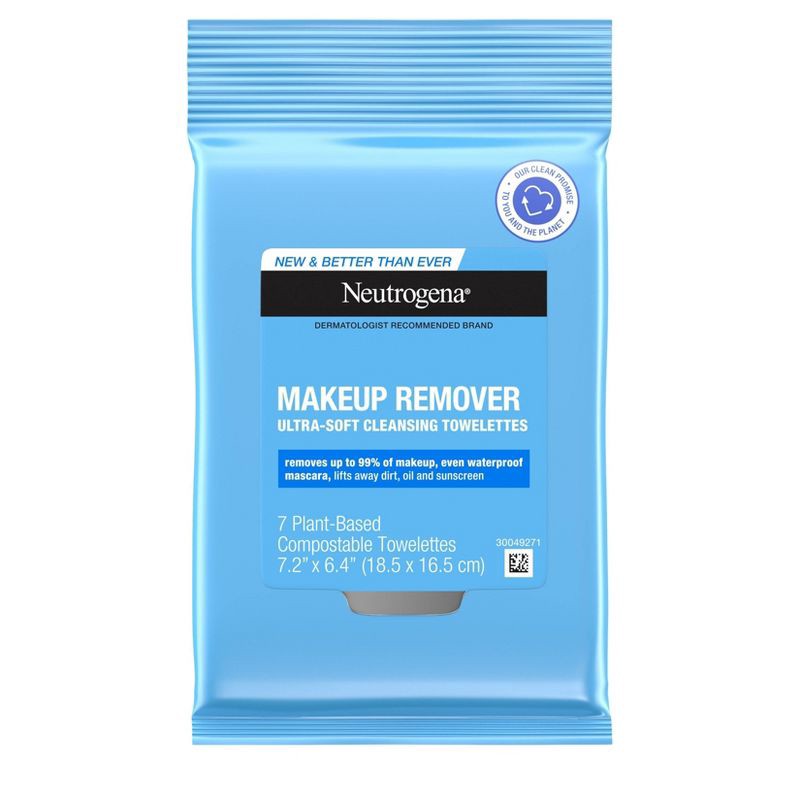 slide 1 of 6, Neutrogena Facial Cleansing Makeup Remover Wipes - Travel Size - 7ct, 7 ct