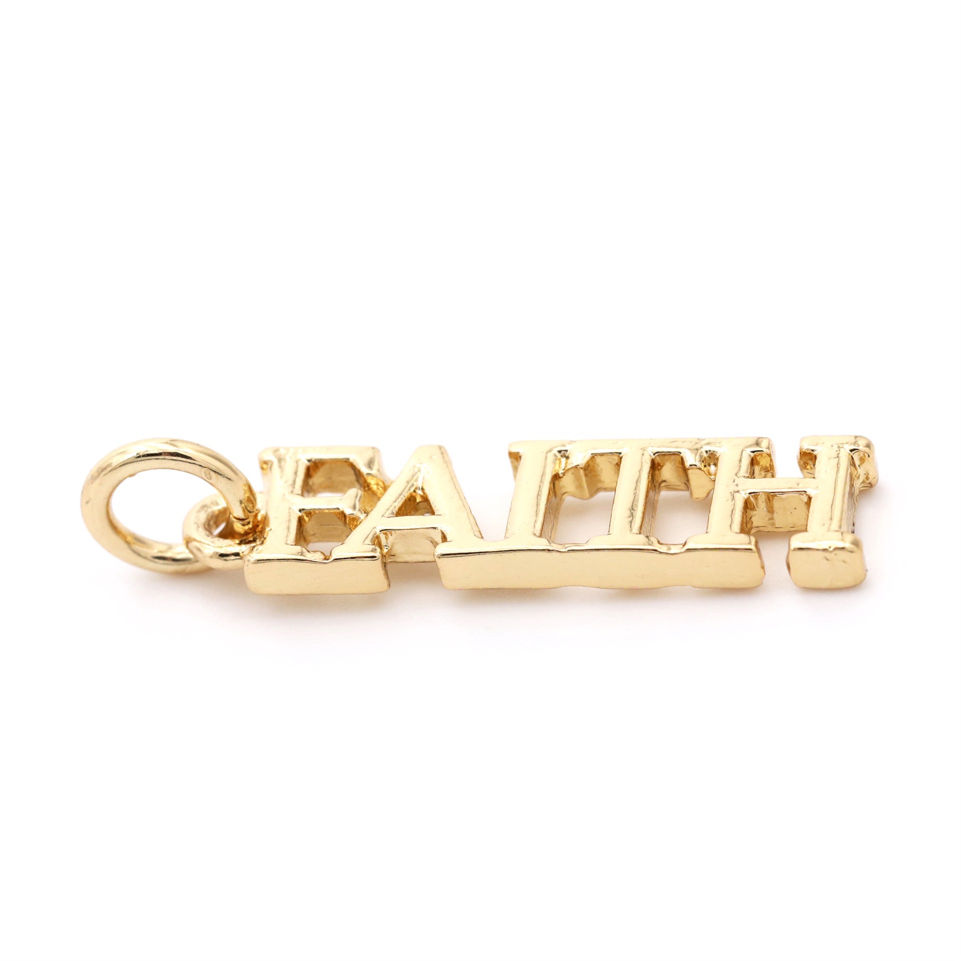 slide 8 of 8, 14k Gold Plated Faith Charm By Bead Landing, 1.12 in x 0.24 in x 0.24 in